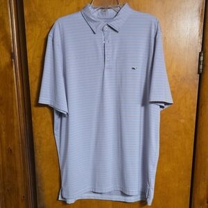 Vineyard Vines Light Blue, White & Orange Polo Shirt